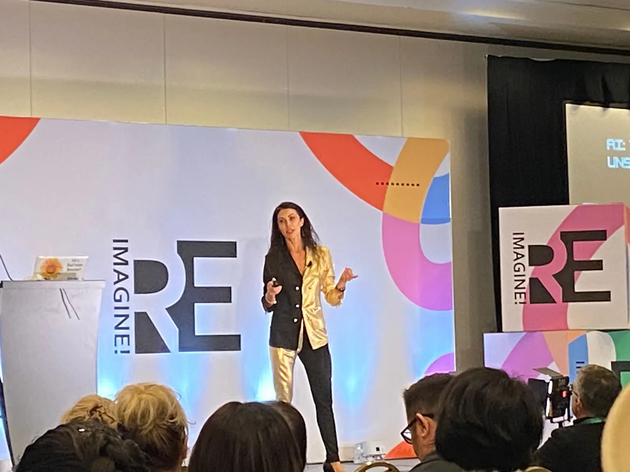 Shirin Alipanah delivering keynote at CRMLS RE-IMAGINE Conference